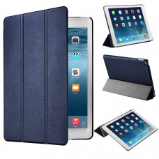 iPad Pro 12.9 inch - Dark Blue PU Leather Flip Cover Stand Cover Case Support Sleep Wake Function